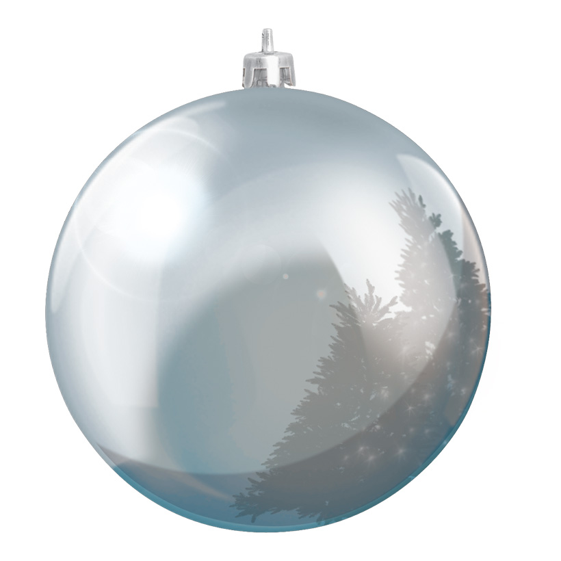 Weihnachtskugel, Silber, Ø 20cm, aus Kunststoff, Schwer entflammbar nach B1, UV-beständig