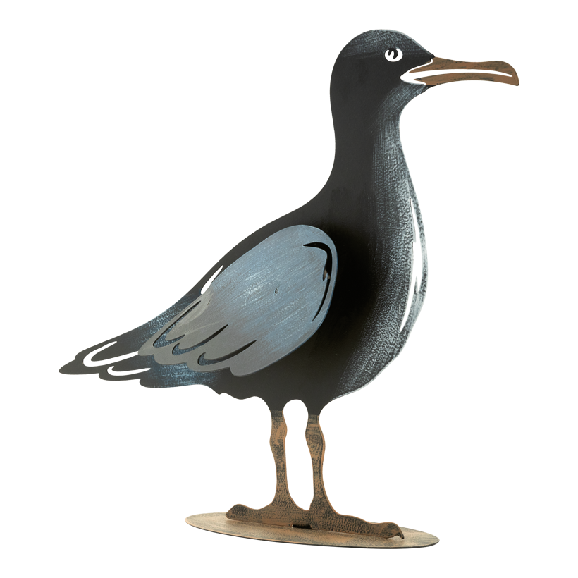 Möwe, 34x29x8cm 2-teilig, aus Metall, flach