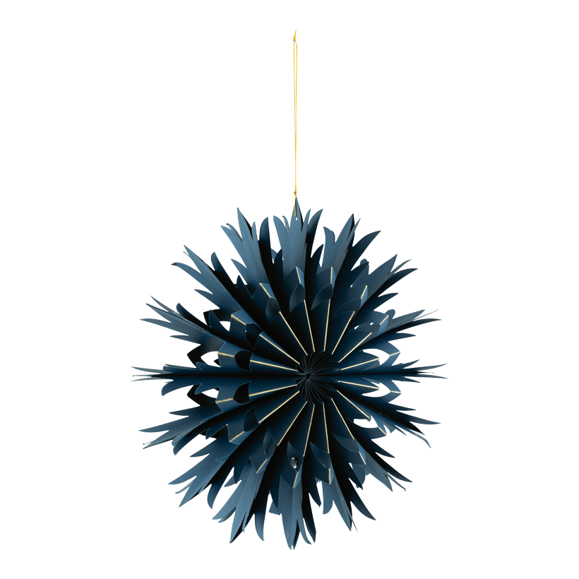 Snowflake, ⌀ 30cm out of paper, foldable, with gold edges, with hanger