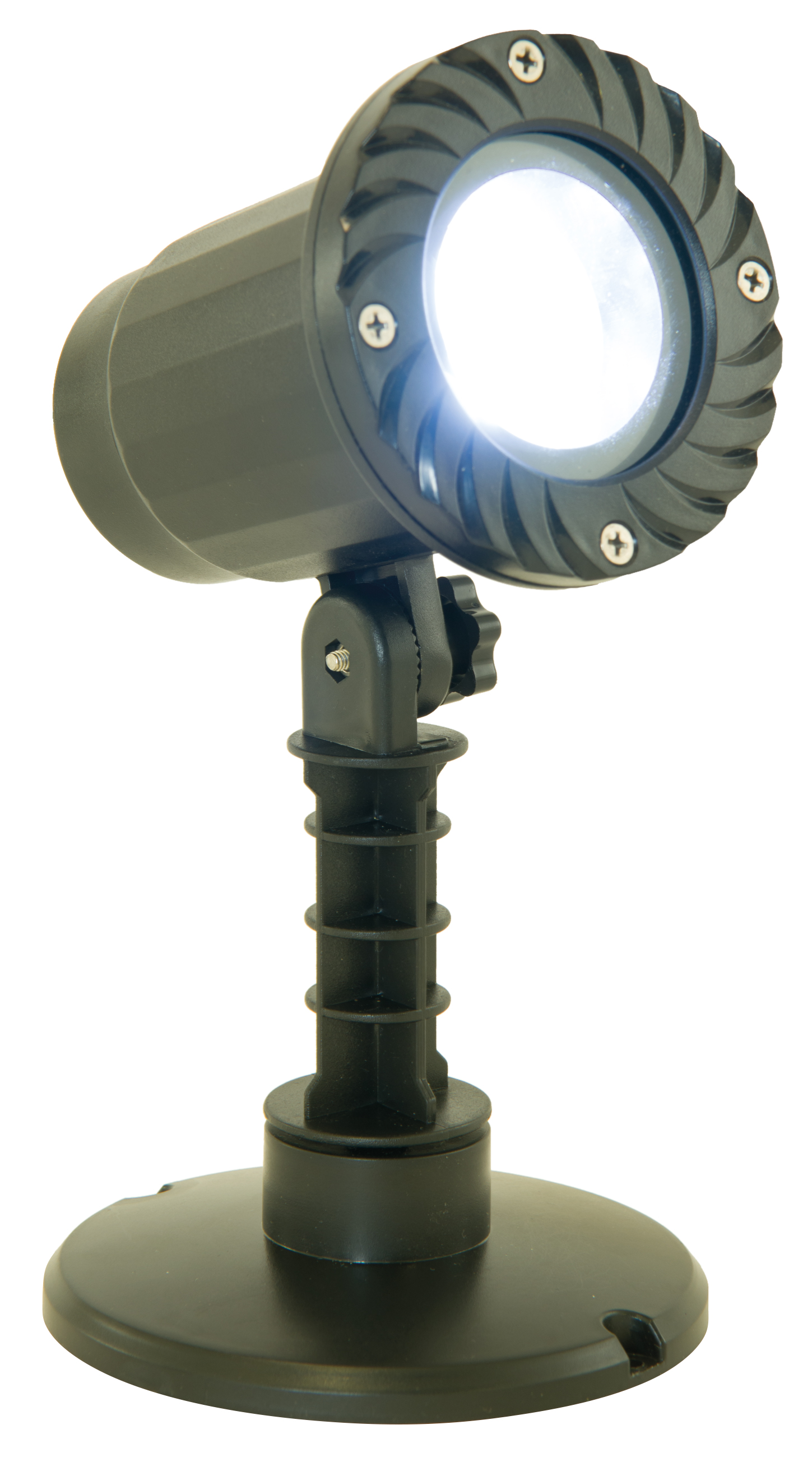 LED spotlight, 21x12cm projects white and blue snowflakes, with 4 LEDs, for outdoor use, IP44 transformer fixation with ground spike/metal holder