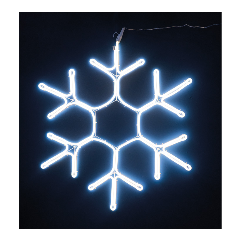 Flocon de neige au neon, 57x50cm 230V, IP44, 1,5m câble d´amorce, Lampe LED avec prise