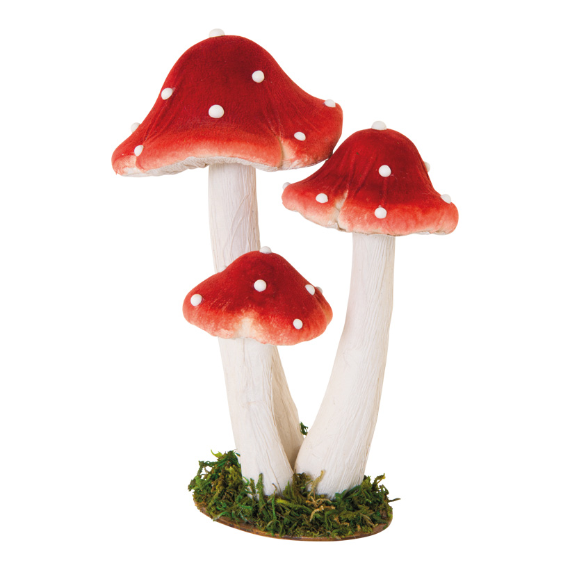 Group of fly agaric 18x12x25cm 3-fold, out of styrofoam