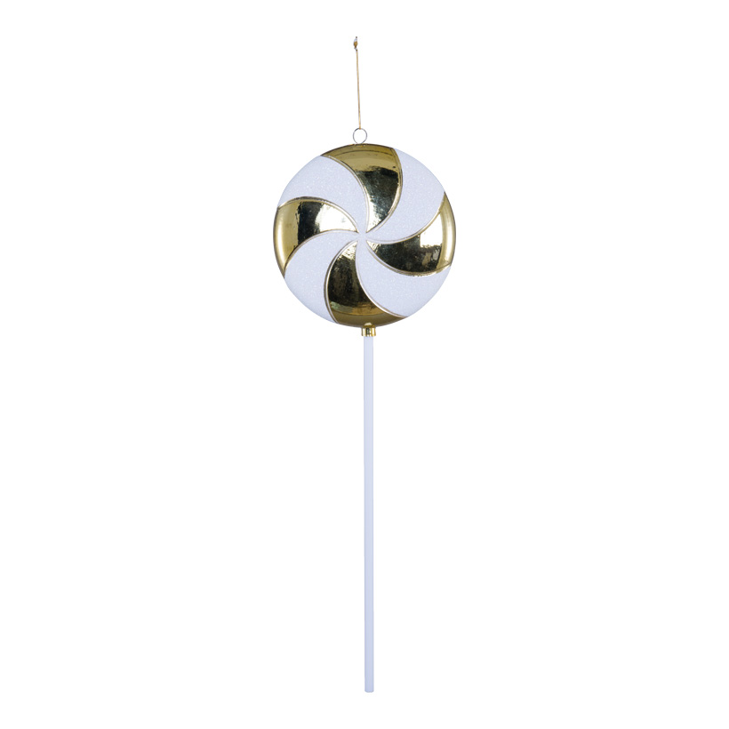 Lolli, 60cm Ø20cm aus Kunststoff, beglittert, mit Hänger