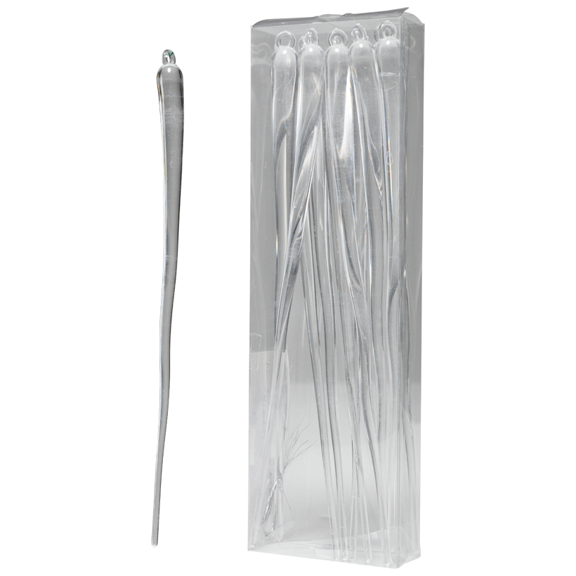 Icicles, 25cm 10 pcs./box, out of plastic, with hanger