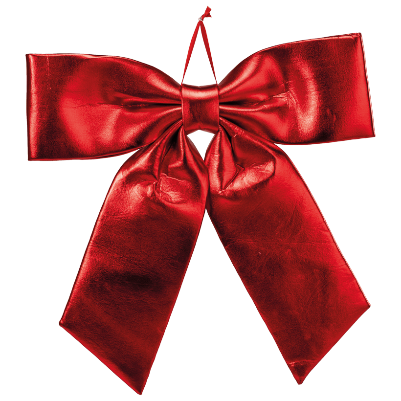 Bow, shiny, lightly padded, 56x56cm out of polyester, with metal ring, for indoor and outdoor