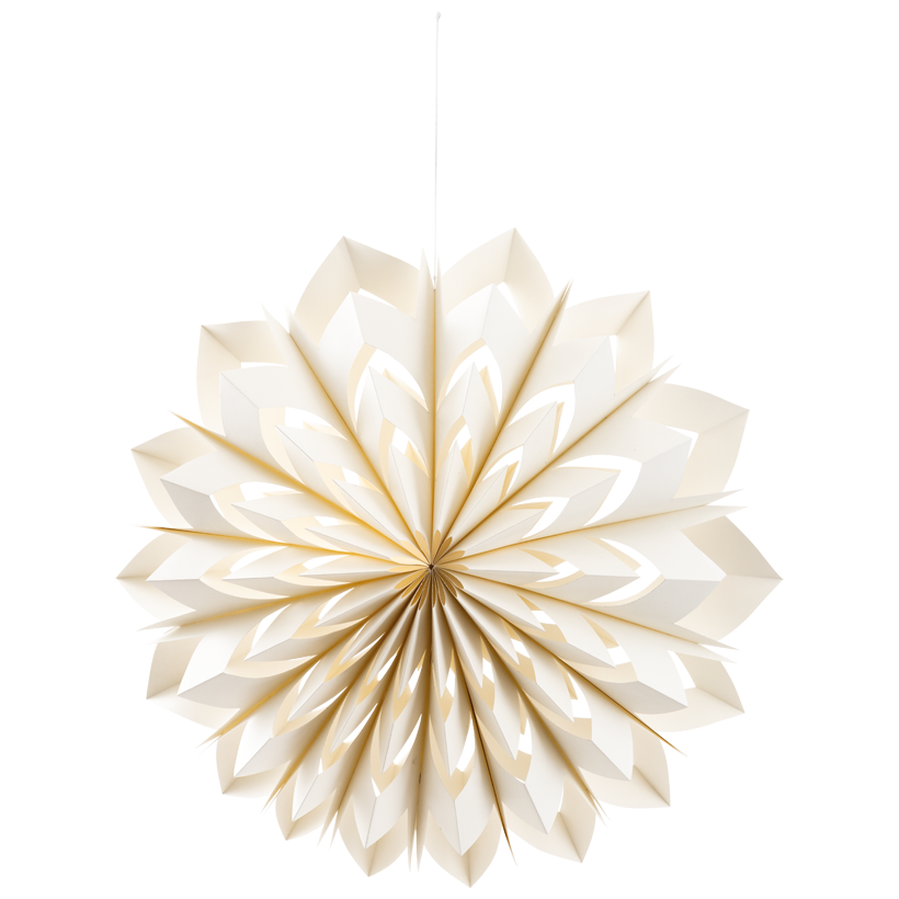 Snowflake, foldable, Ø 60cm out of paper, double-layered, with hanger, with magnetic closure