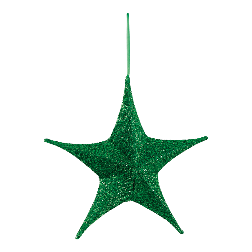 Textilstern, Ø 40cm 5-zackig, glitzernd, faltbar, mit Reißverschluss
