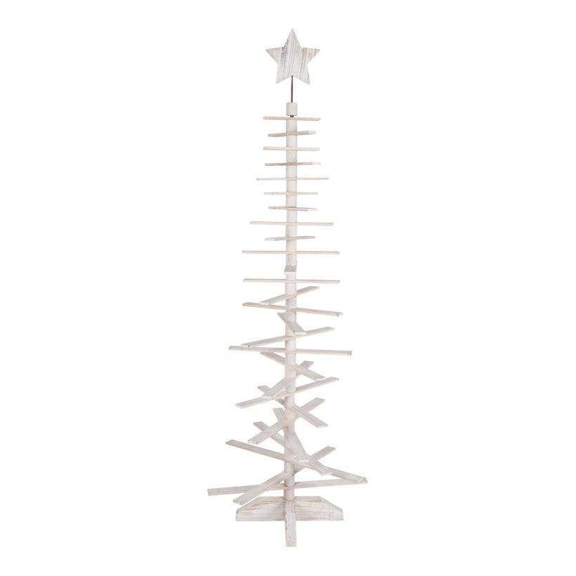 Holzbaum, 180cm, Tannenform, mit 27 Streben+19cm Stern