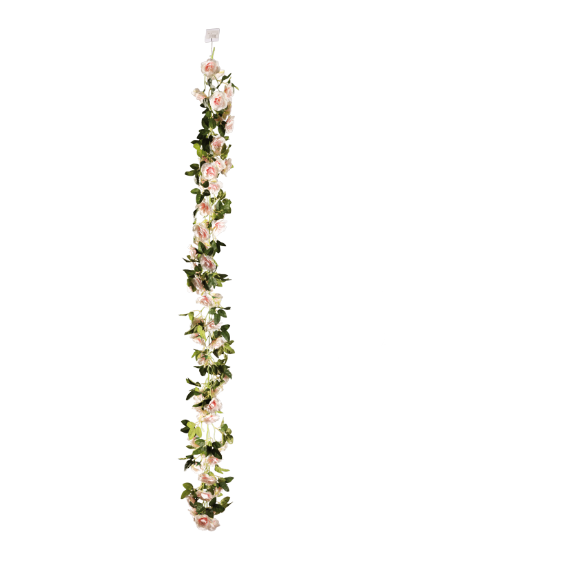 Rosengirlande, 170cm Ø 7cm mit 60 Rosen, aus Kunststoff/Kunstseide