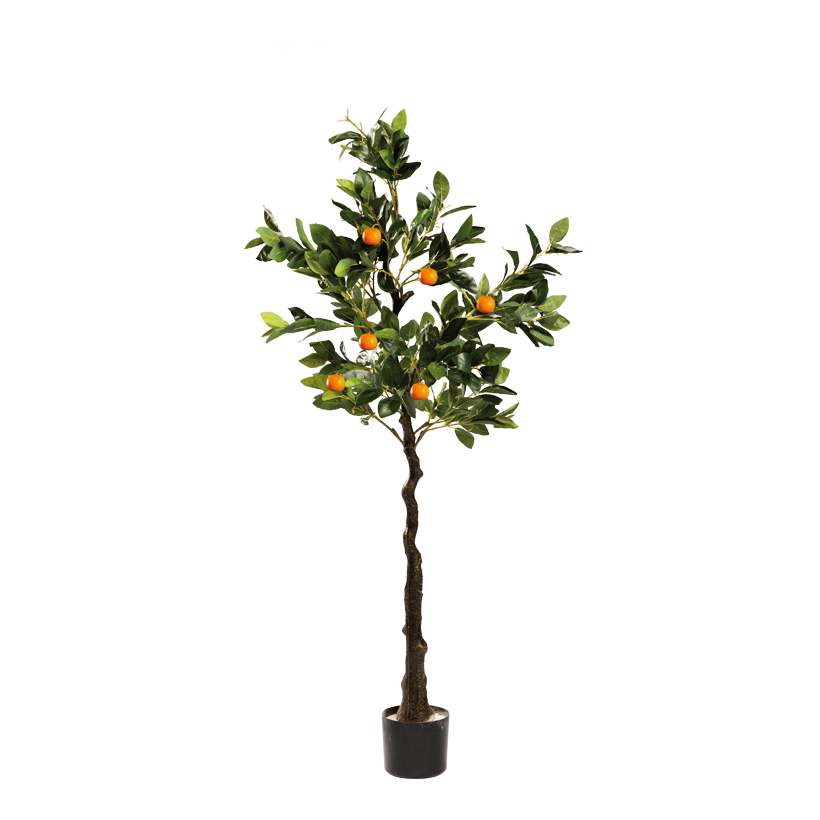 Orangenbaum im Topf, 150cm Topf: Ø 12cm, Orangen: ca. 3x3cm aus Kunststoff/Kunstseide