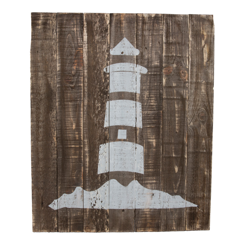 Paneel mit Leuchtturm, 50x60cm, Holz Vintage, mit Aufhängung