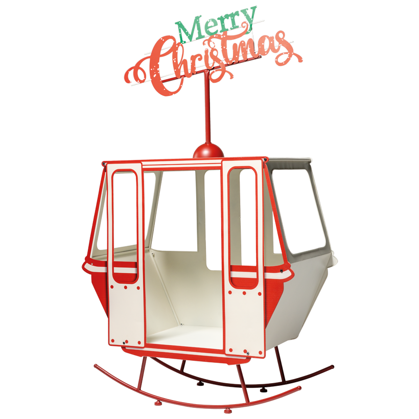 Skilift "Merry Christmas", self-standing, 90x50x147cm out of metal, assembly required, incl. assembly instruction