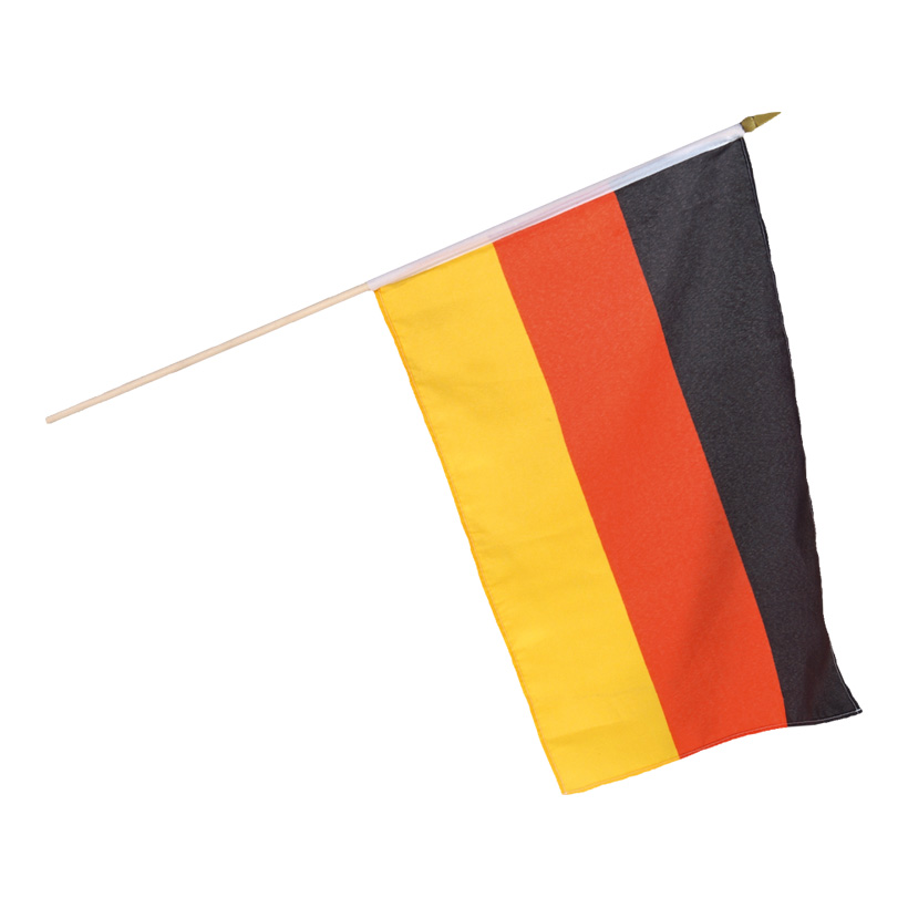 Flag on wooden pole, 30x45cm, artificial silk