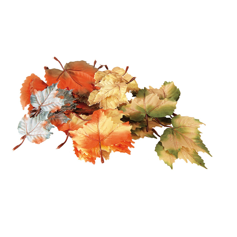 Feuilles d'automne, 12cm, 72pcs./sachet, assortis, en soie artificielle, 