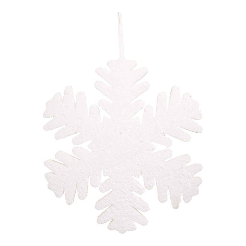 Flocon de neige, 30cm, avec suspension, mousse, enneigé