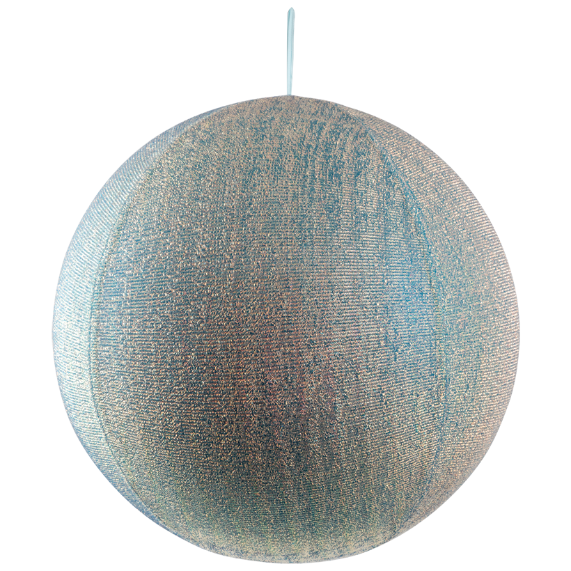Textile ball, inflatable, Ø 60cm out of glitter fabric, foldable, with zipper and hanger