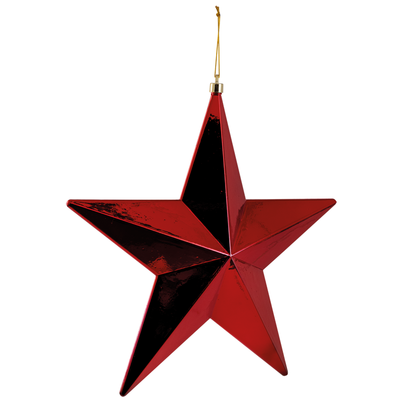 Étoile, brillantes, 40cm en plastique, avec suspension