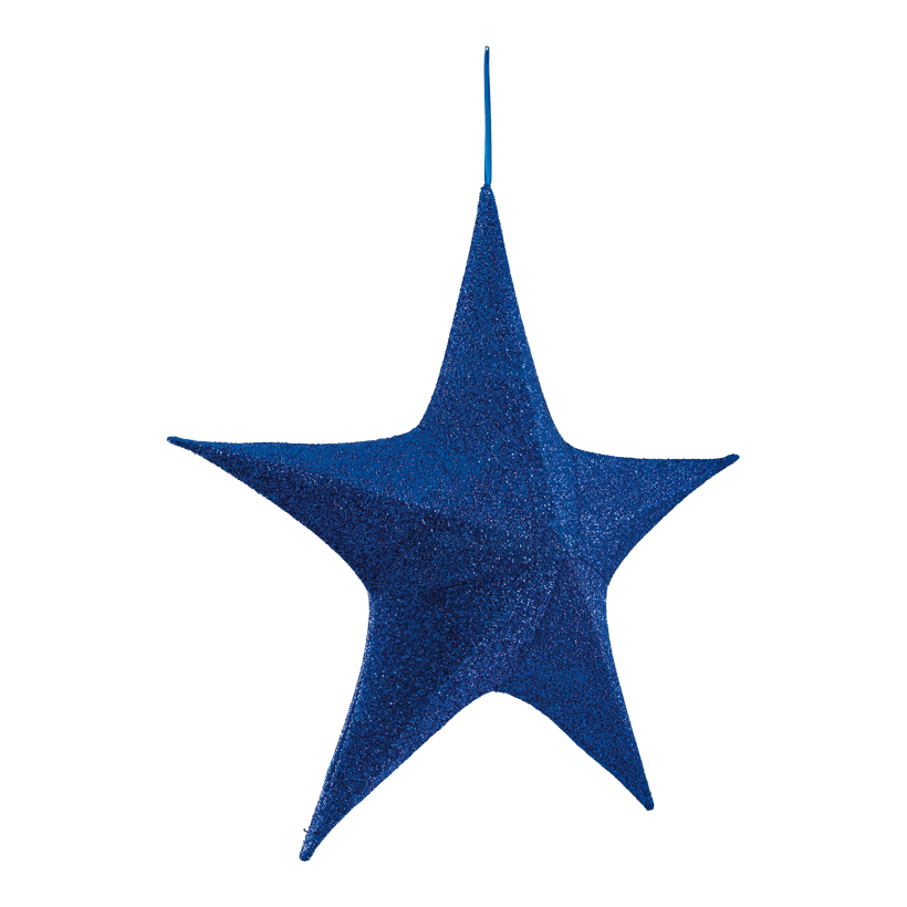 Textilstern, Ø 80cm 5-zackig, glitzernd, faltbar, mit Reißverschluss