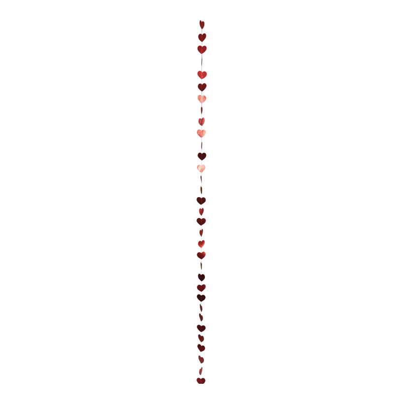 Heart garland, 400cm Herz: 7cm out of paper, flat, glittered