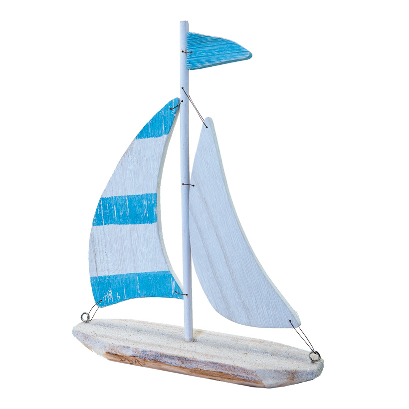 Segelboot, H: 40cm B: 38cm aus Holz