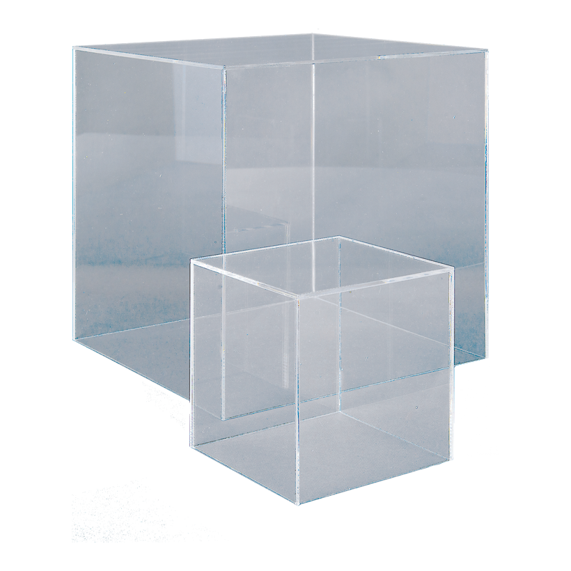 # Acrylic bowl, 30x30x30cm top side open