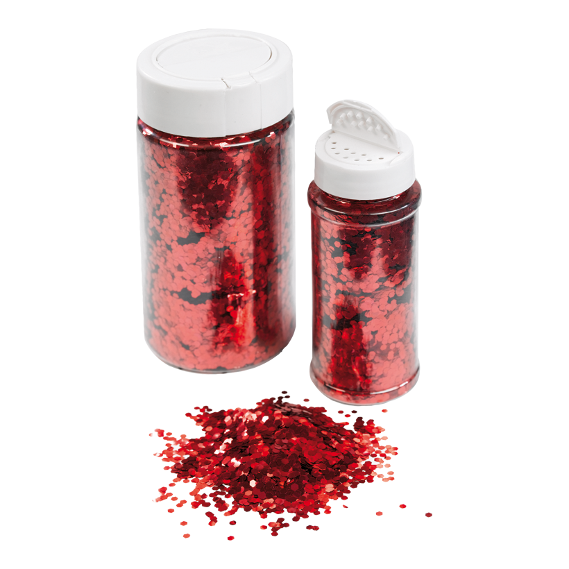 Coarse glitter in shaker can, 110g/can, plastic