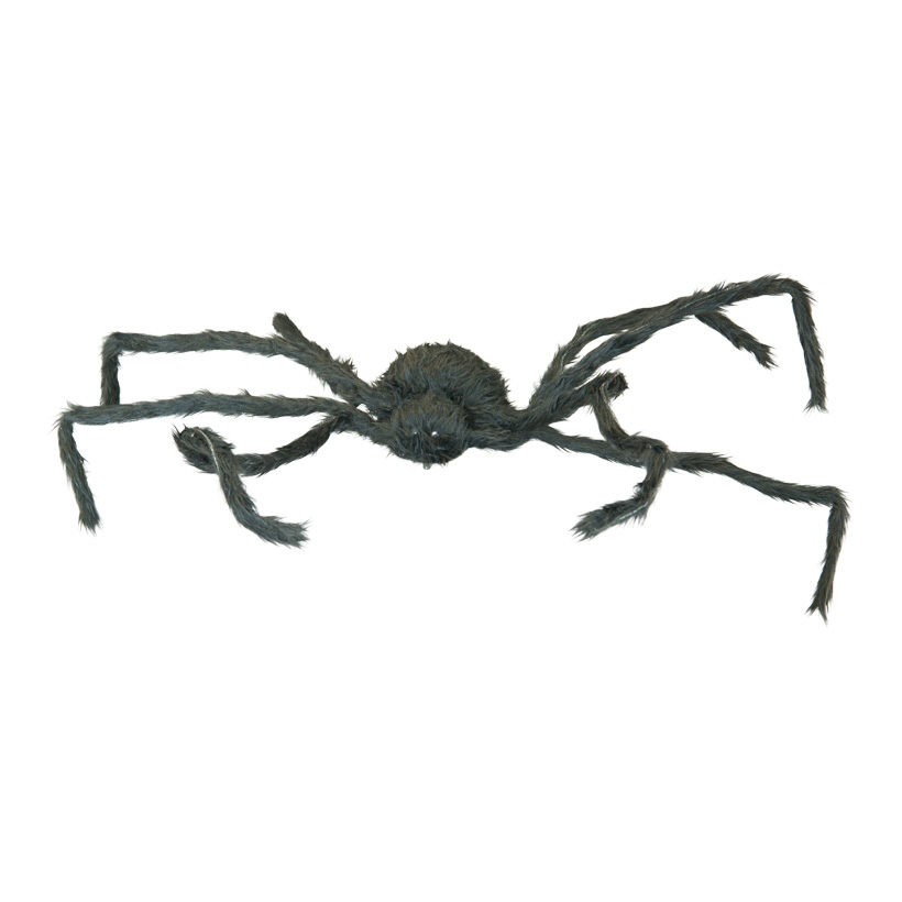 Spider, 80x45cm makes sounds and runs, eyes blink red, legs are bendable, plastic/styrofoam/polyester, battery-powered, 3x AA, not included