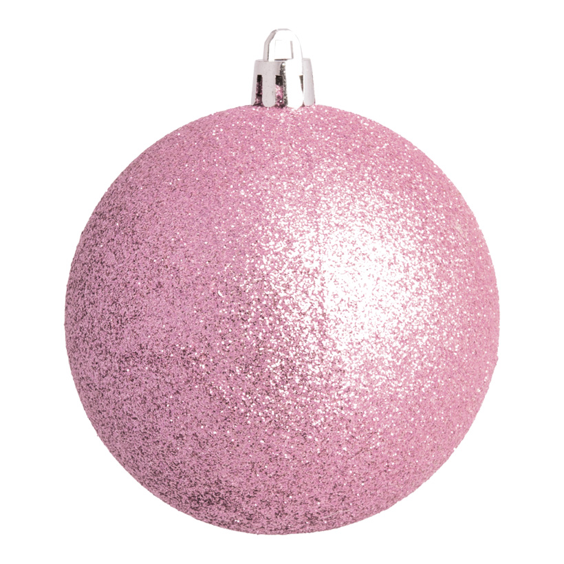 Christmas ball, antique pink glitter, Ø 14cm