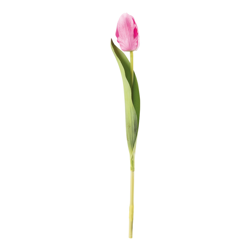 Tulpe am Stiel, 36cm Ø 4cm Blüte aus Kunststoff/Kunstseide, biegsam, Real-Touch Effekt