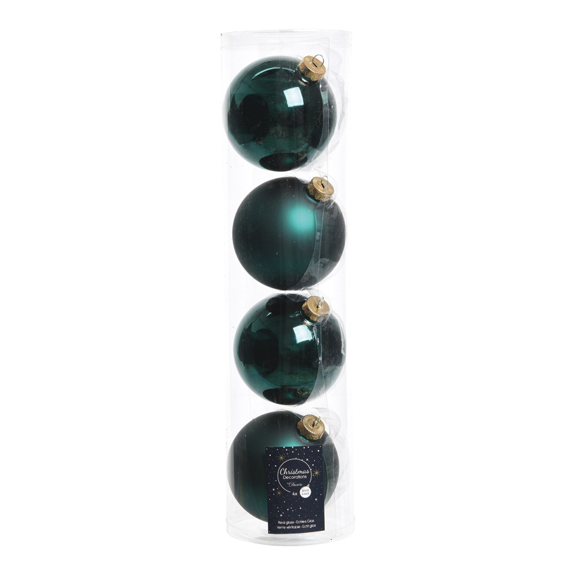 # 4 Weihnachtskugeln im Set, Ø 10cm 2x glänzend, 2x matt