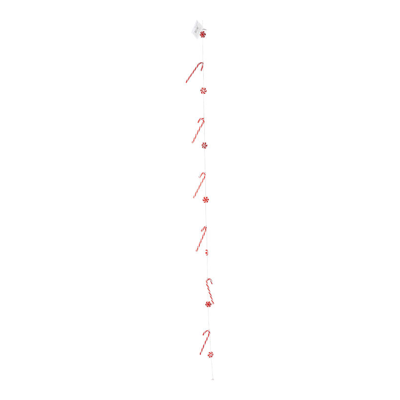 Candy stick garland, 180cm 9-fold, out of plastic