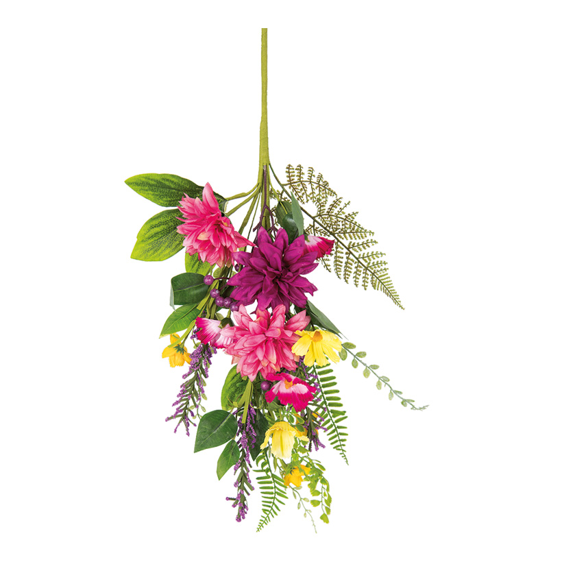 Blumenzweig, 70x23cm mit Blumen und Gräsern