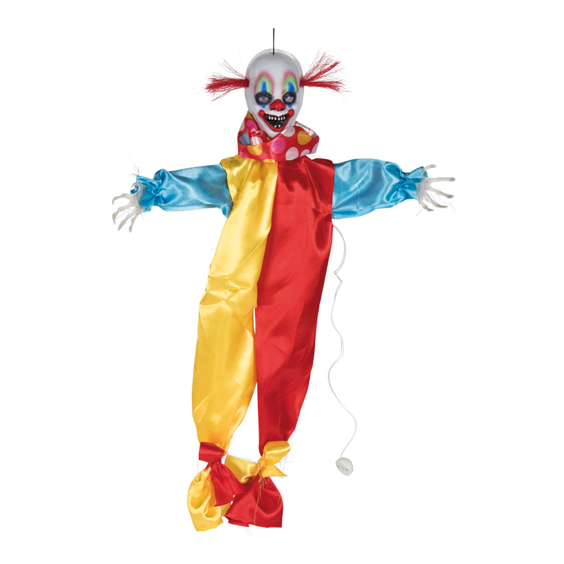 Horror clown, with hanger, 55cm with light and sound effects
