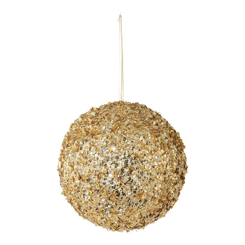 Kugel, Ø 25cm aus Styropor, mit Glitzer und Pailletten, mit Hänger
