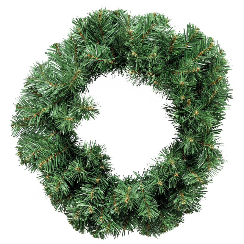 Noble fir wreath, one-sided, Ø 40cm out of PVC, with 120 tips, flame retardant according to EN71-2