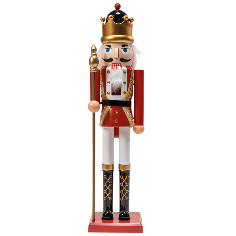 Nutcracker with rod, 80cm out of plastic, 19x17cm base