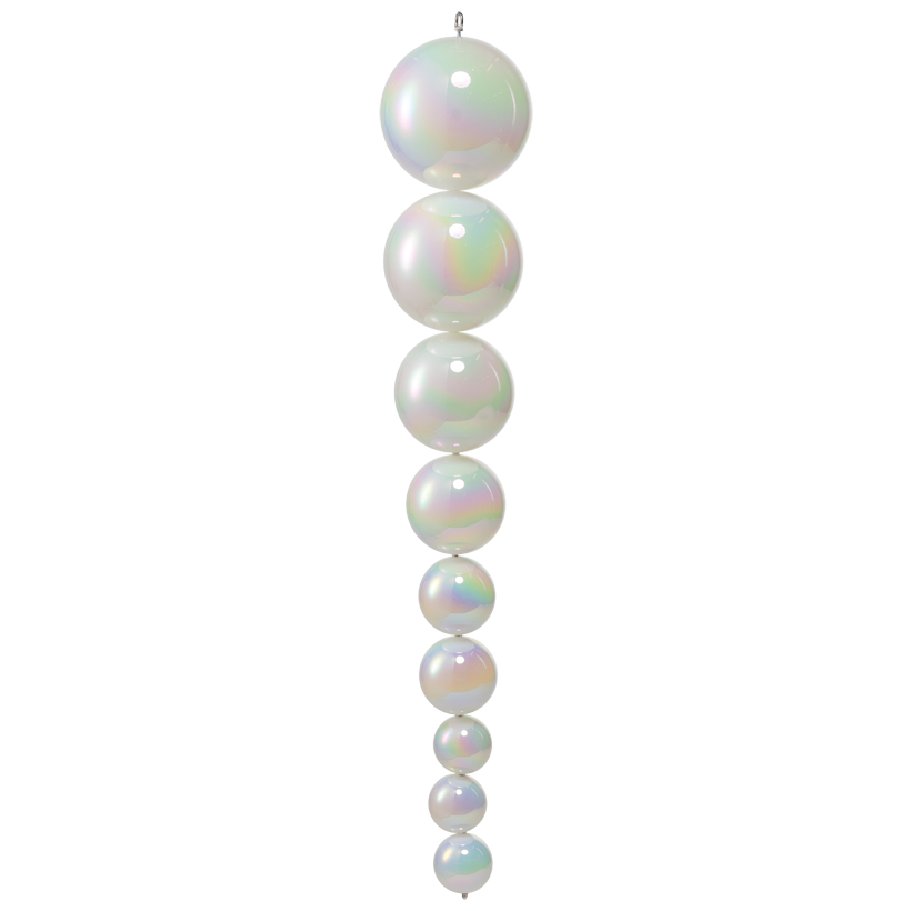 Ball drop pendant, 90cm Ø 15cm, 14cm, 12cm, 10cm, 2x 8cm, 3x 6cm out of plastic, 9 balls, flame retardant according to EN71-2