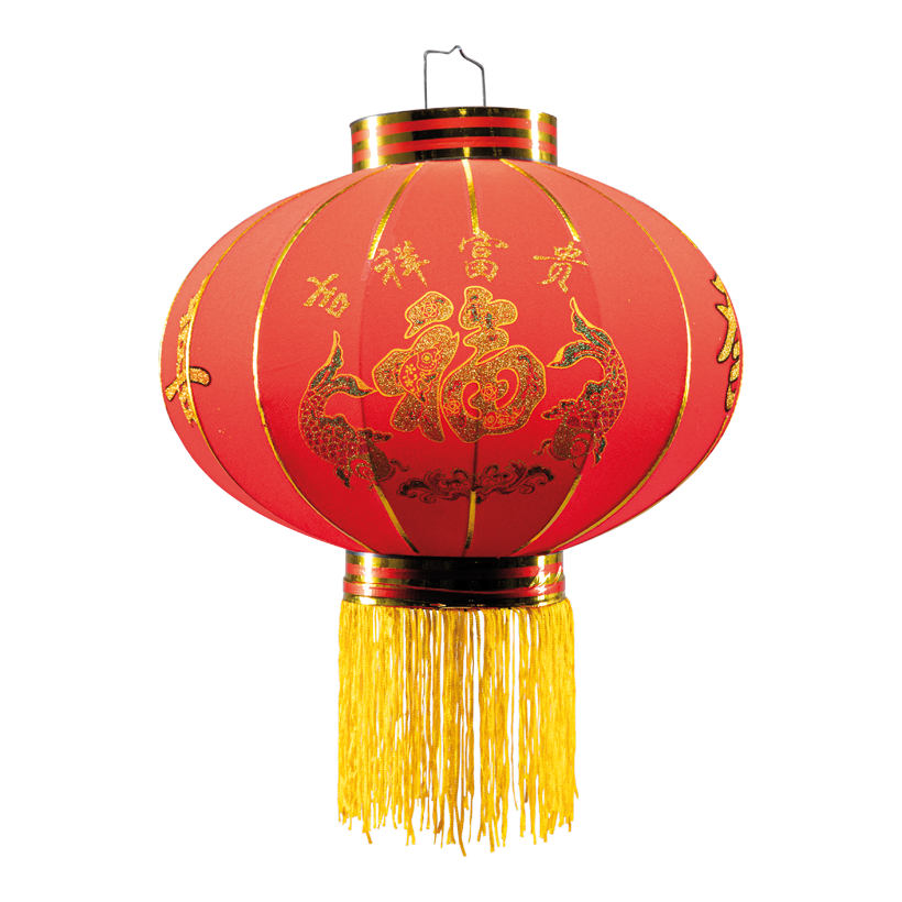 Chinese lantern, Ø 37cm out of velvet, with tassels, for hanging