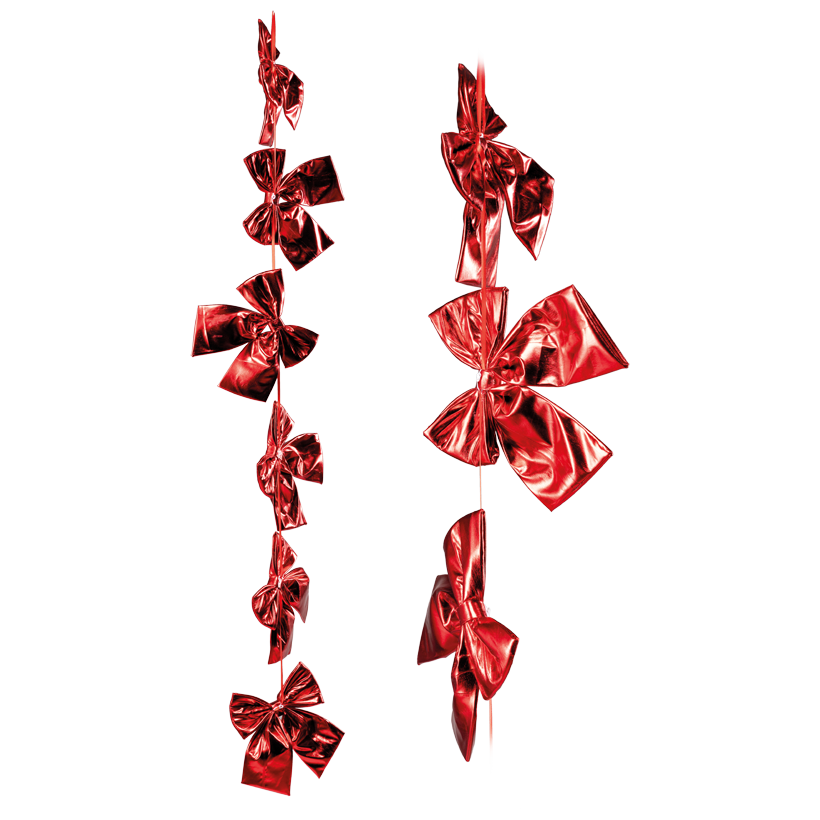 Bow garland, shiny, lightly padded, 160cm Schleifen: 22x25x1cm 6-fold, out of polyester, with hanger, for indoor and outdoor