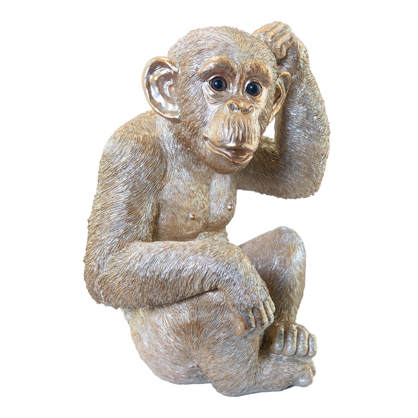 Monkey, H: 32cm L: 22cm sitting, made of artificial resin