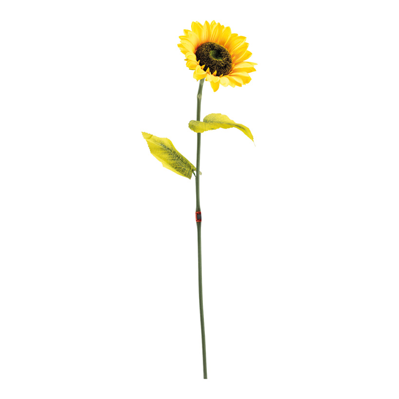 Sunflower, 100cm Blüte: Ø 26cm out of plastic/artificial silk, 2 leaves