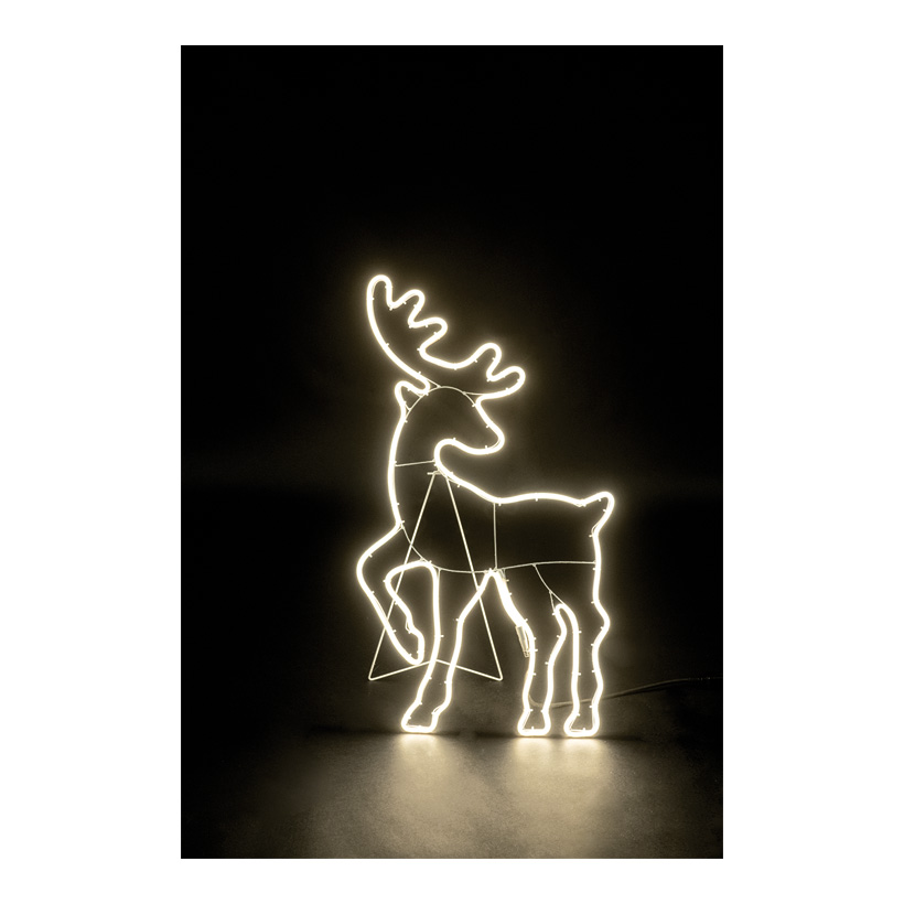 Neon-Figur "Rentier", 97x58cm mit 120 LEDs, 230V, IP44 Stecker für außen, 1,5m Zuleitung