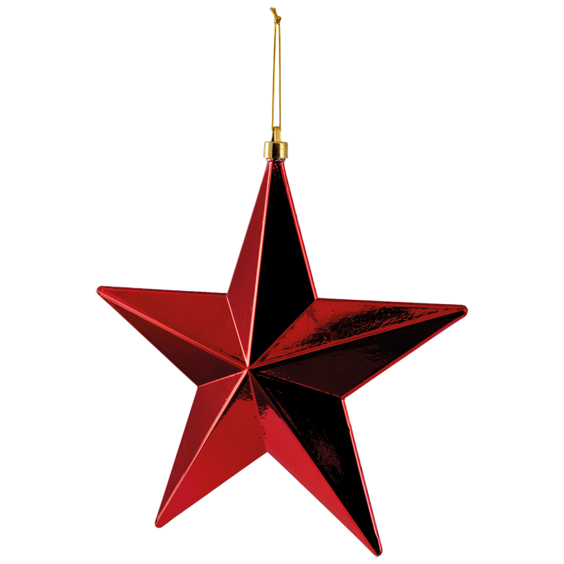 Étoile, brillantes, 30cm en plastique, avec suspension
