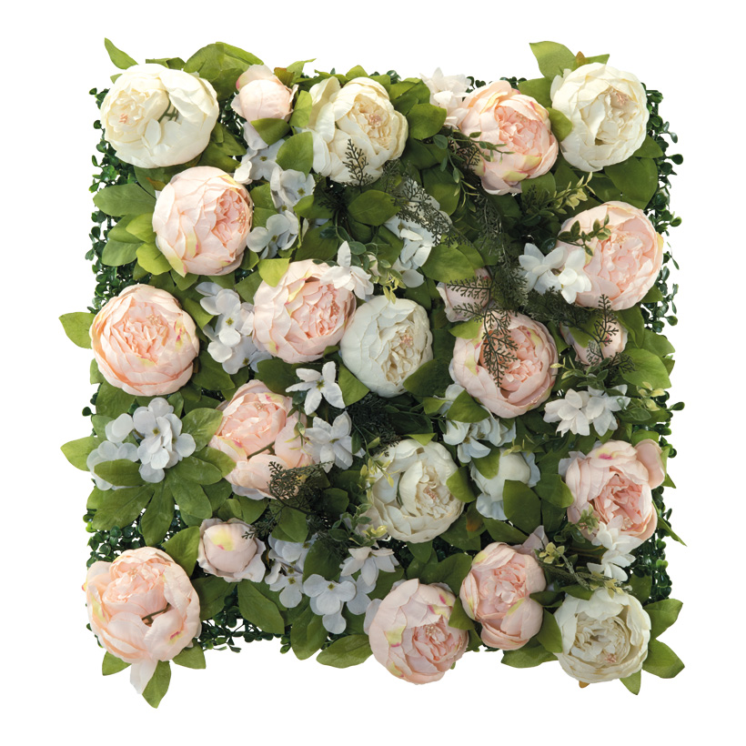 Blumenpaneel, 50x50cm mit Pfingstrosen