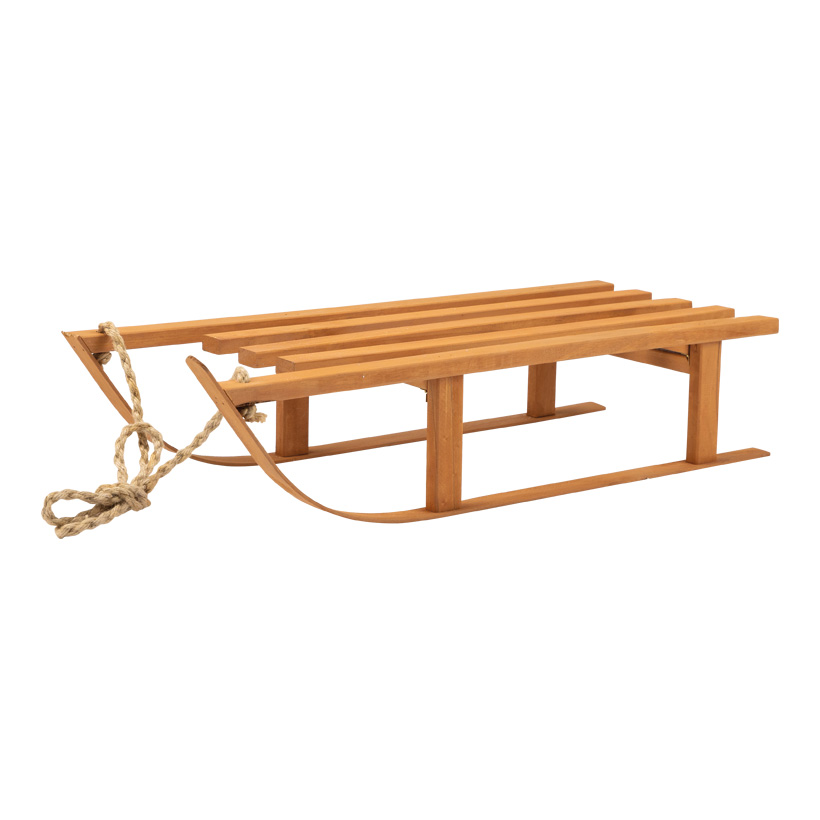 Sleigh, 75x30x16cm ca.63cm Schnur out of wood (pine), to fold in
