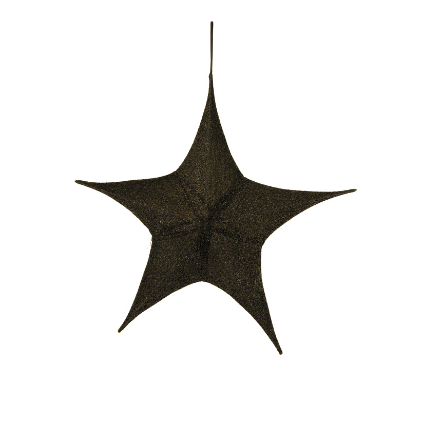 Étoile  textile, Ø 80cm 5 pointes, en polyèstère, avec tirette et cintre, scintillant