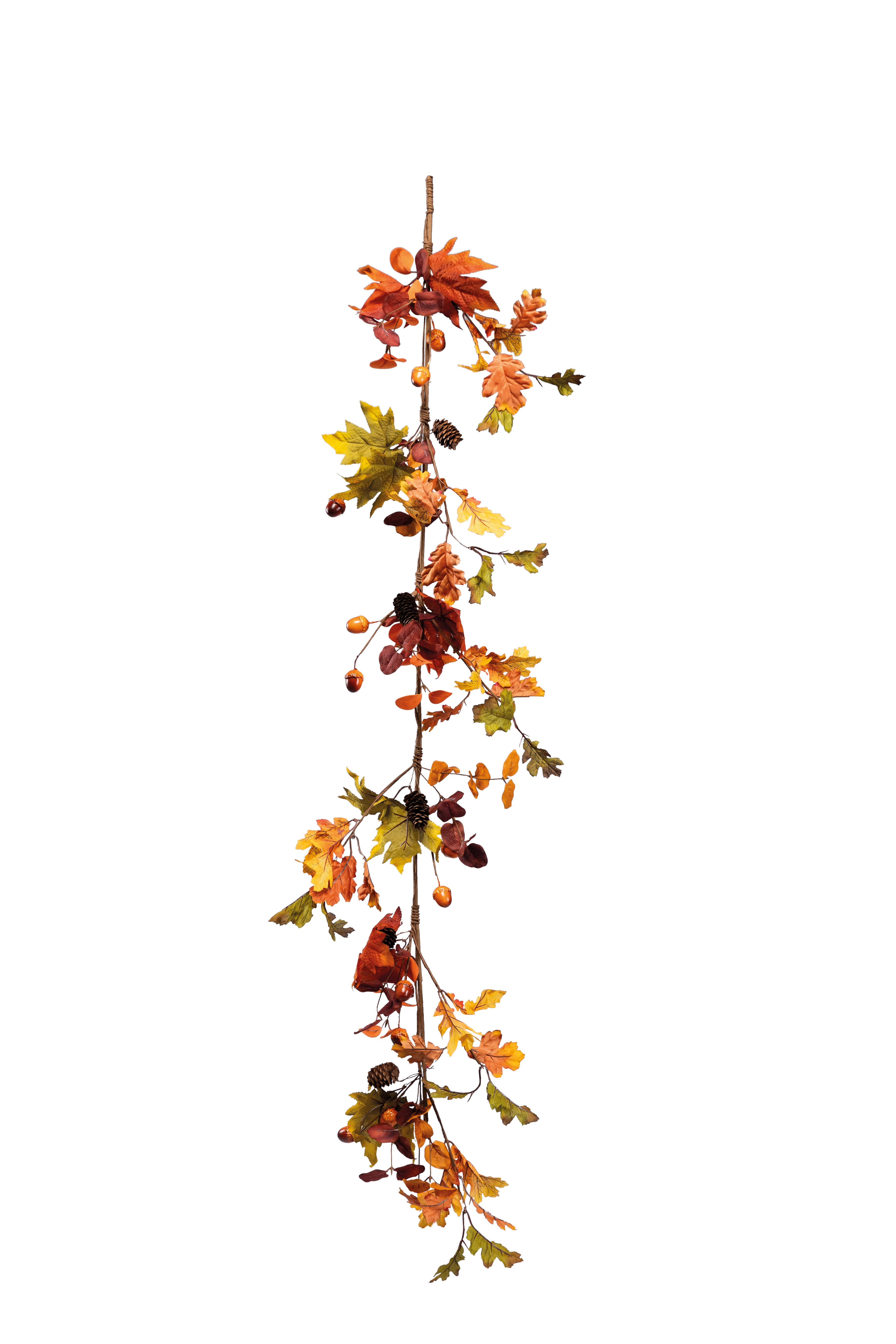 Autumnal garland, decorated, 150cm out of plastic/artificial silk, flexible, with fir cones, acorns