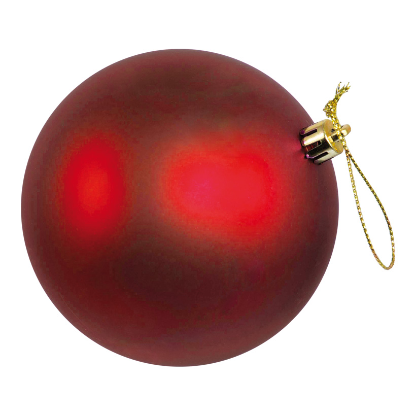 Christmas ball, matt red, Ø 8cm, 6pcs./blister, seamless, mat