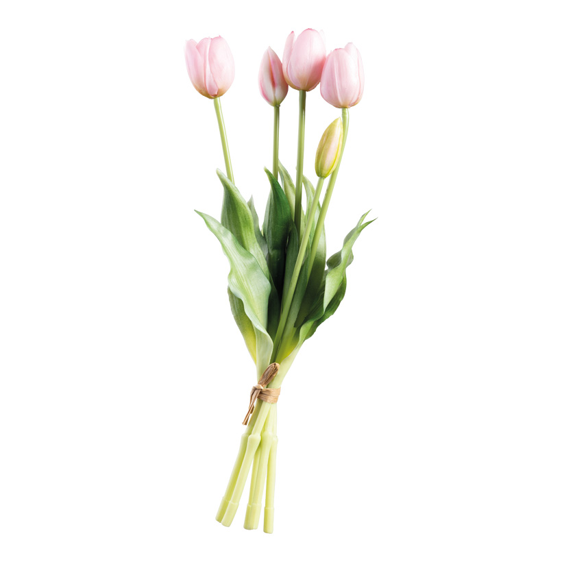 Tulpenbund, 40cm Stiel: 35cm 5-fach, aus Kunstseide/Kunststoff, biegsam, Real-Touch Effekt