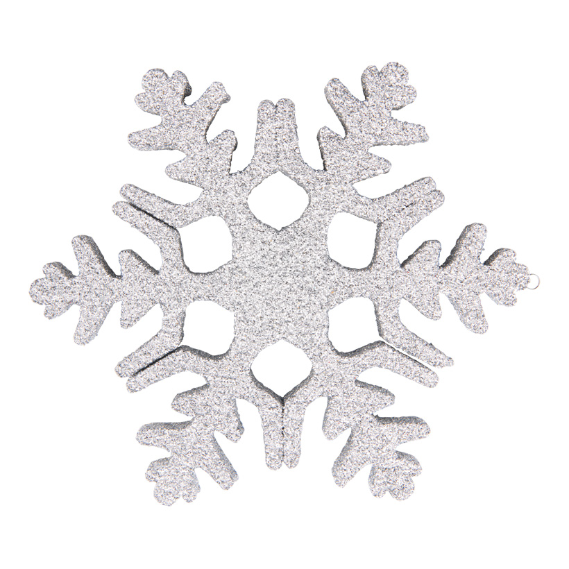 Flocon de neige, 20cm en polystyrène, scintillant avec  suspension